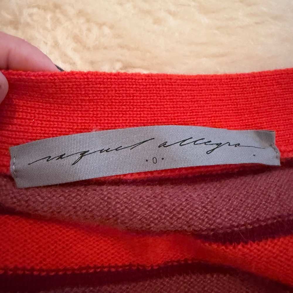 Raquel Allegra 100% cashmere striped cardigan designer size 0 (small) - Picture 2 of 4